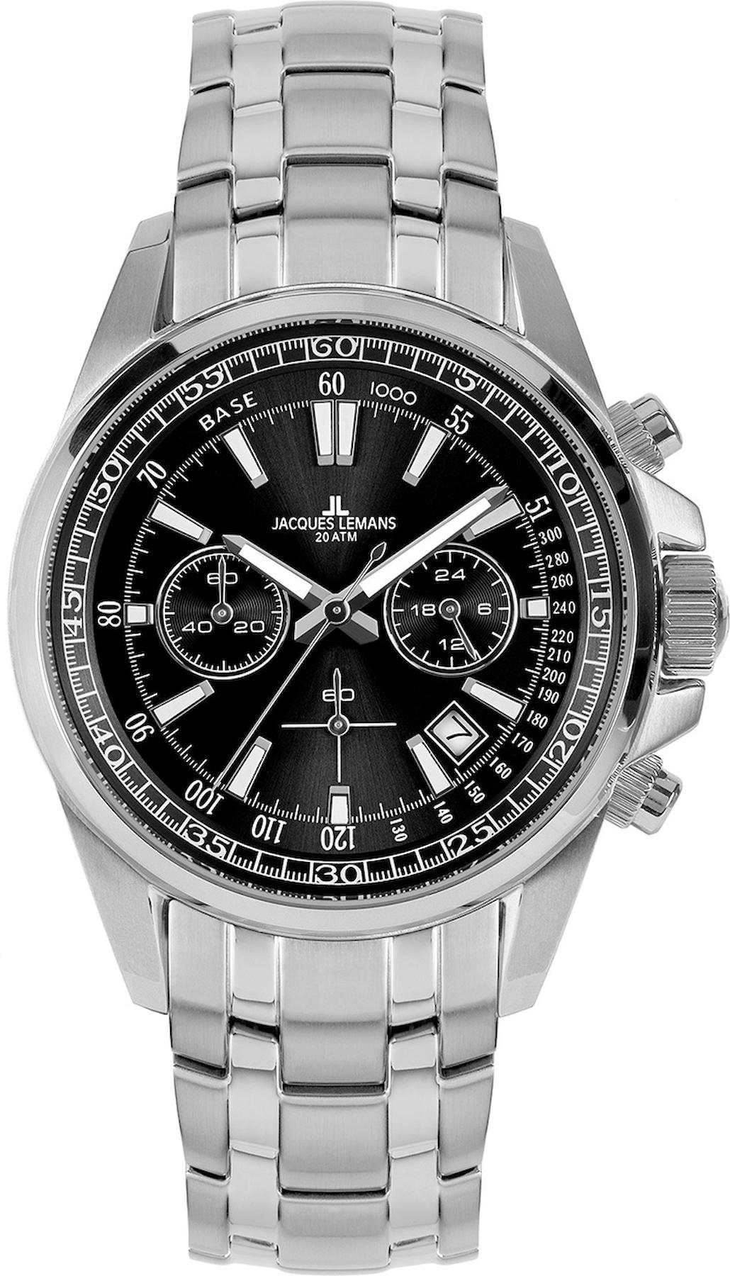 Jacques Lemans 1-2117I Pusulalı Takvimli 44 mm Çelik Kordon Analog Kol Saati