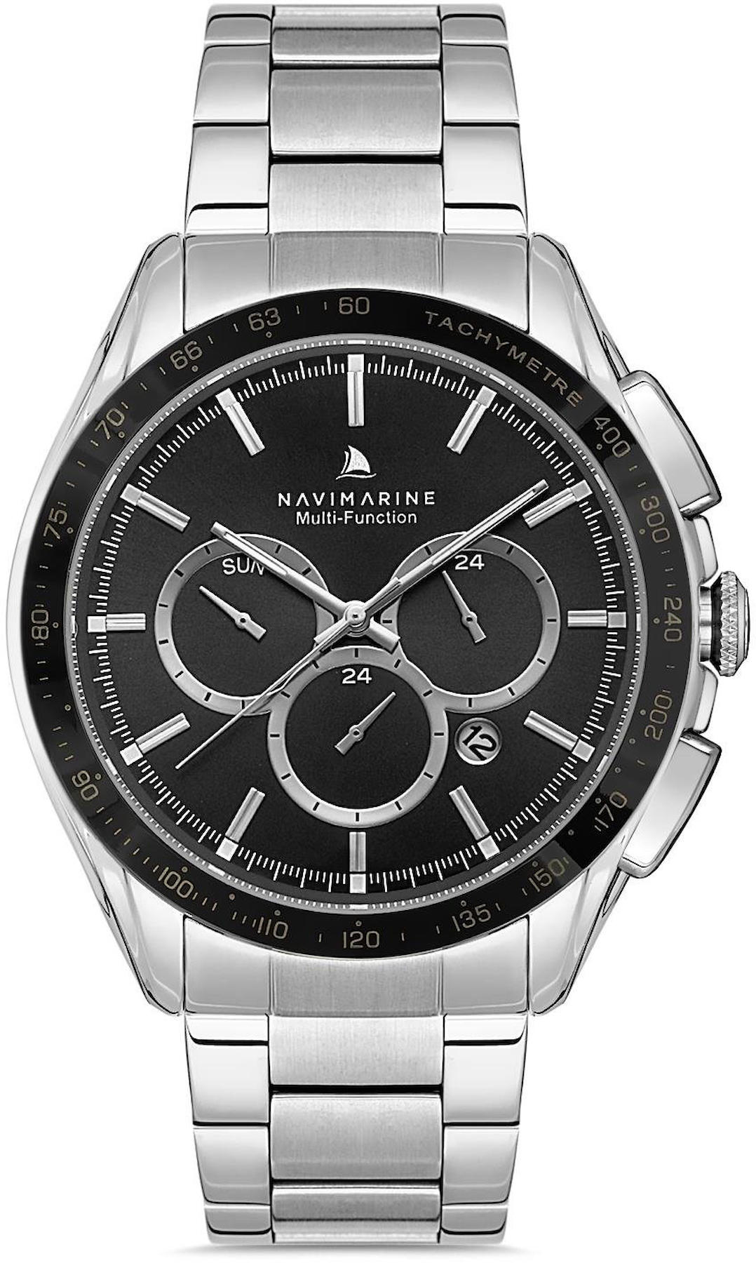 Navimarine NVM67-J2 Takvimli 46 mm Çelik Kordon Analog Kol Saati