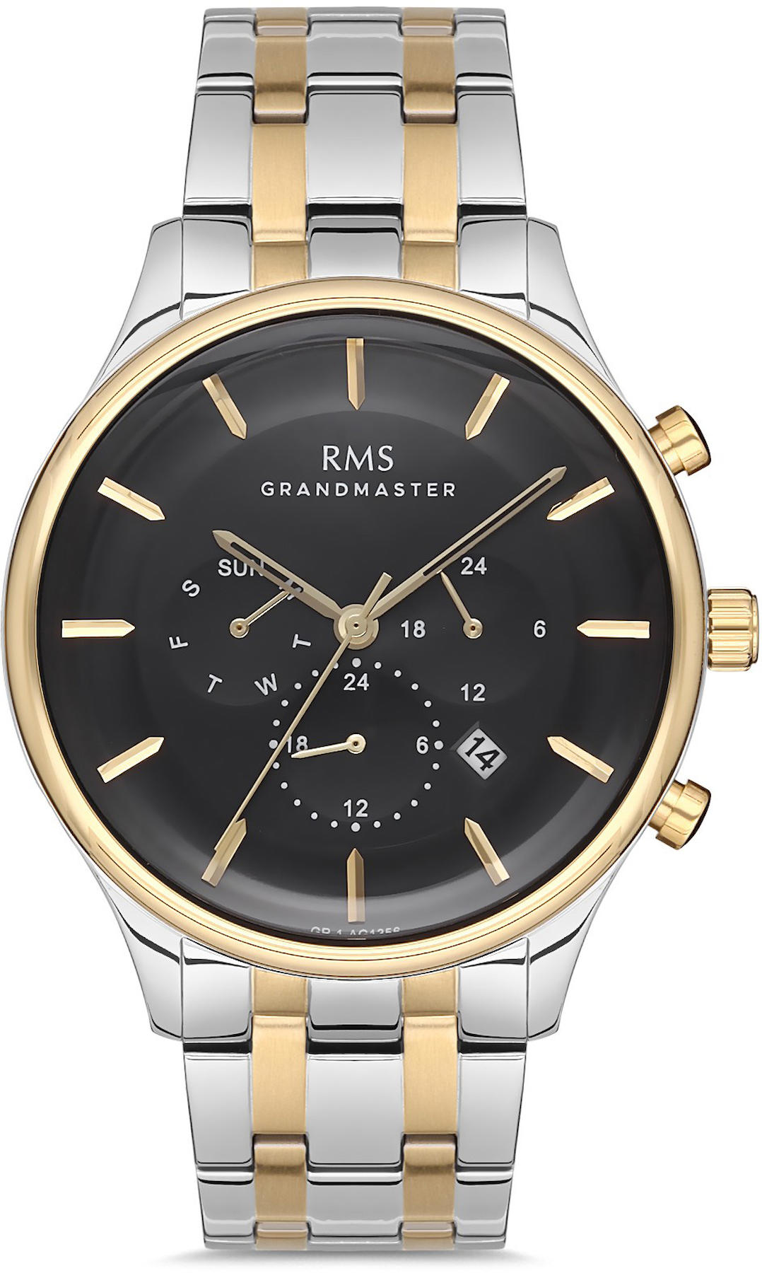 Romanson GR.1.AG1365.08 Takvimli 42 mm Gri-Sarı Çelik Kordon Analog Kol Saati