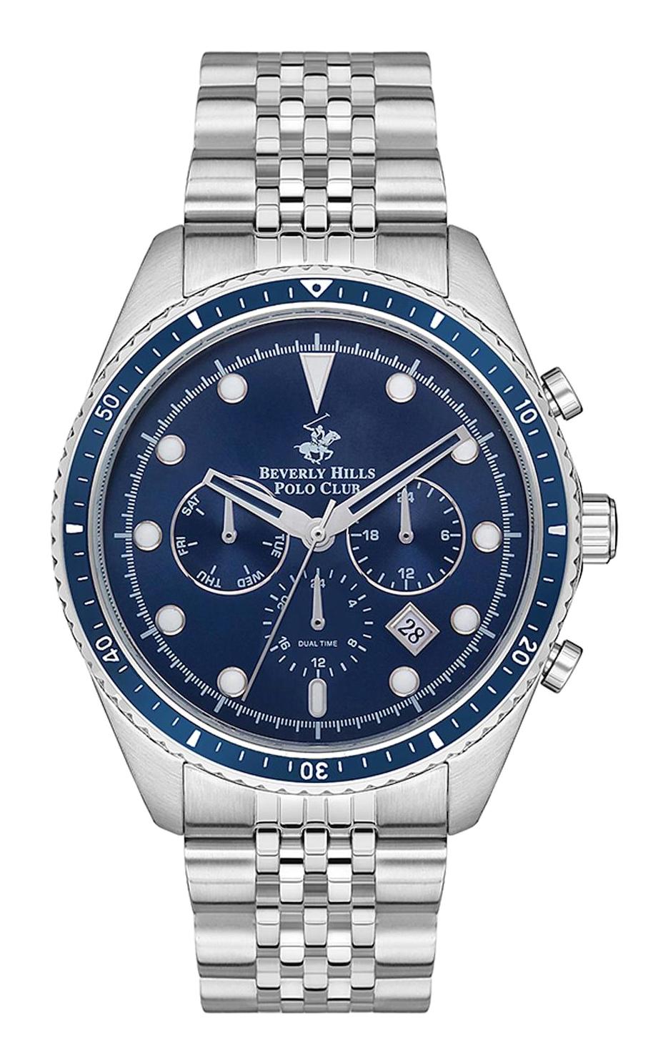 Beverly Hills Polo Club BP3354X390 Takvimli 44 mm Çelik Kordon Analog Erkek Kol Saati