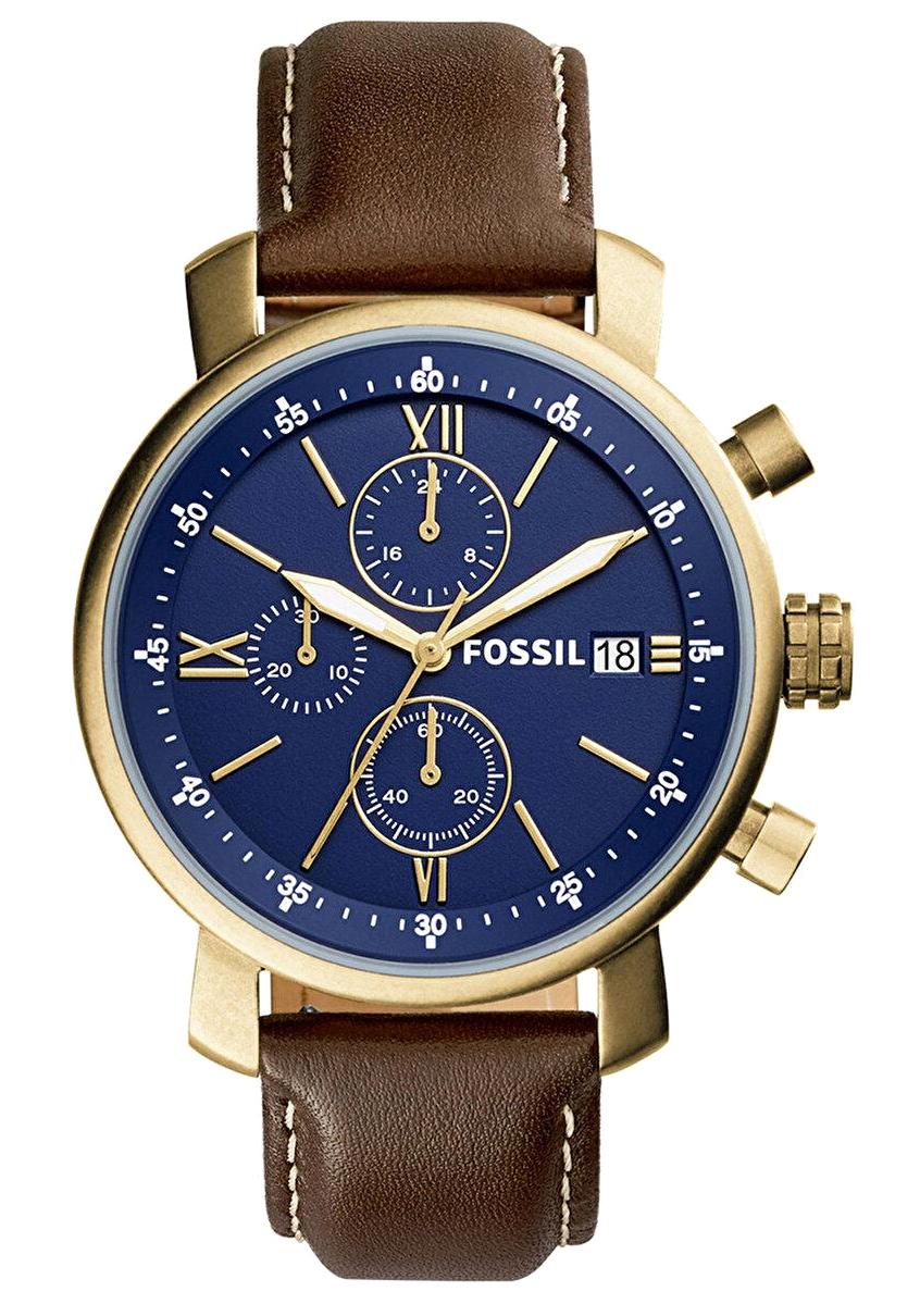 Fossil FBQ2099 Takvimli 45 mm Kahverengi Deri Kordon Analog Erkek Kol Saati
