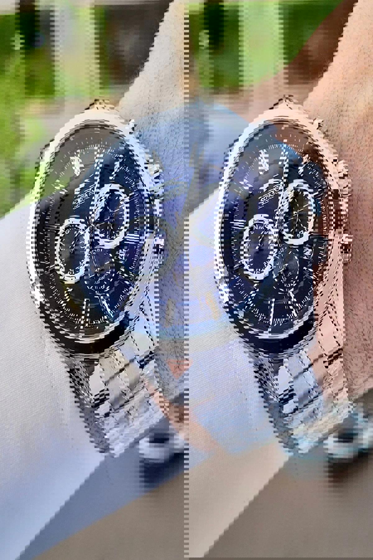 Slazenger SLISTE12 Takvimli 46 mm Çelik Kordon Analog Erkek Kol Saati