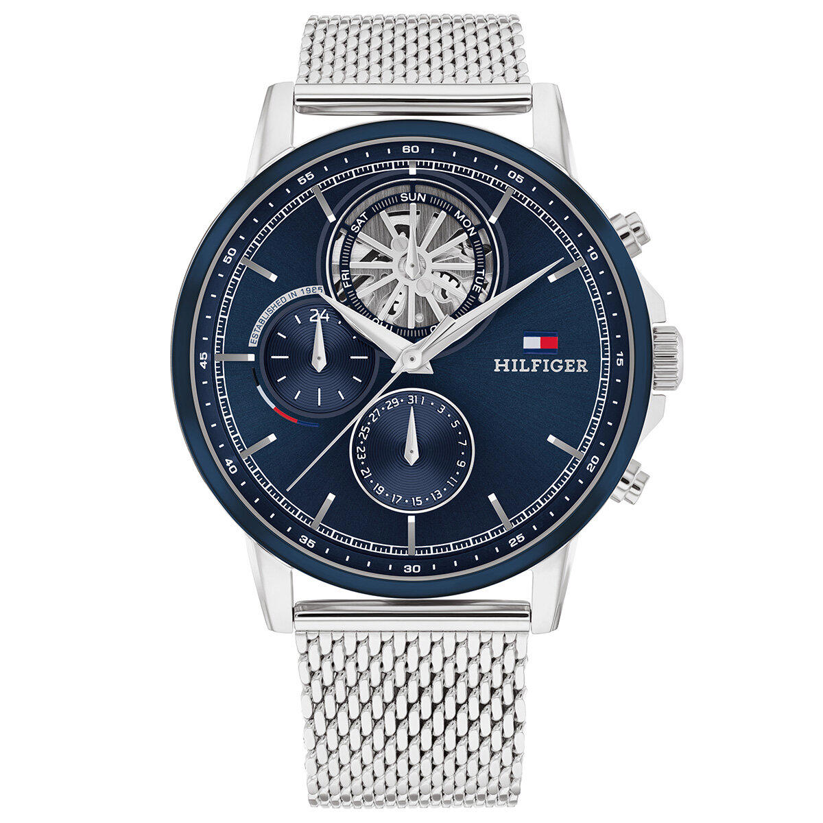 Tommy Hilfiger TH1710609 Takvimli 44 mm Çelik Kordon Analog Erkek Kol Saati