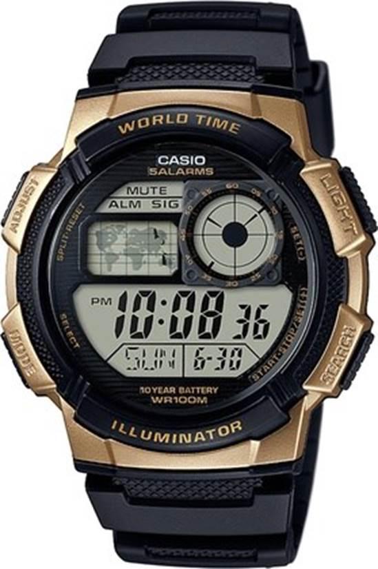 Casio AE-1000W-1A3VDF Takvimli 44 mm Siyah Silikon Kordon Analog Erkek Kol Saati