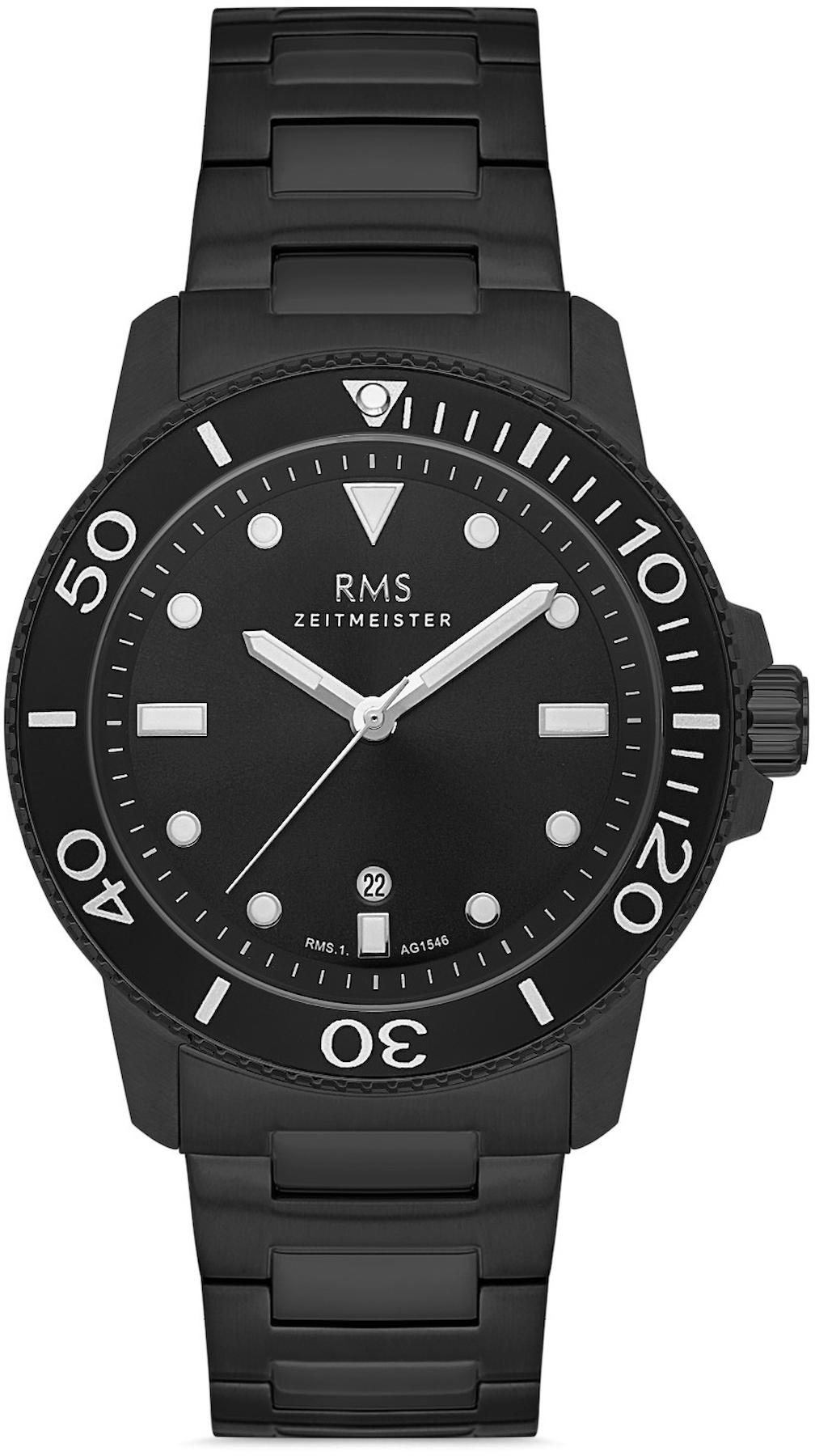 Romanson RMS.1.AG1546.08 Takvimli 42 mm Siyah Çelik Kordon Analog Kol Saati