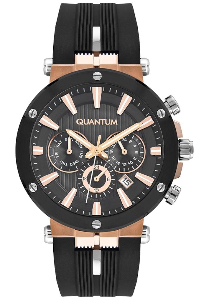 Quantum PWG967.851 Takvimli 44 mm Siyah Silikon Kordon Analog Erkek Kol Saati