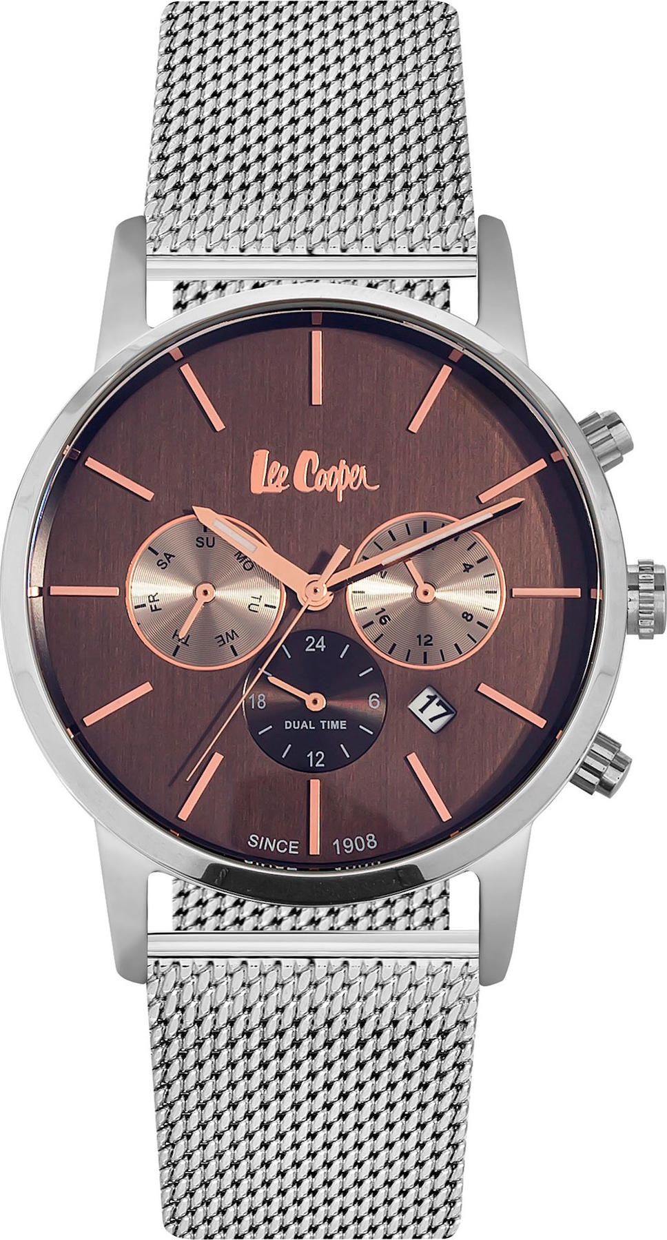 Lee Cooper LC06342.540 Takvimli 44 mm Çelik Kordon Analog Erkek Kol Saati