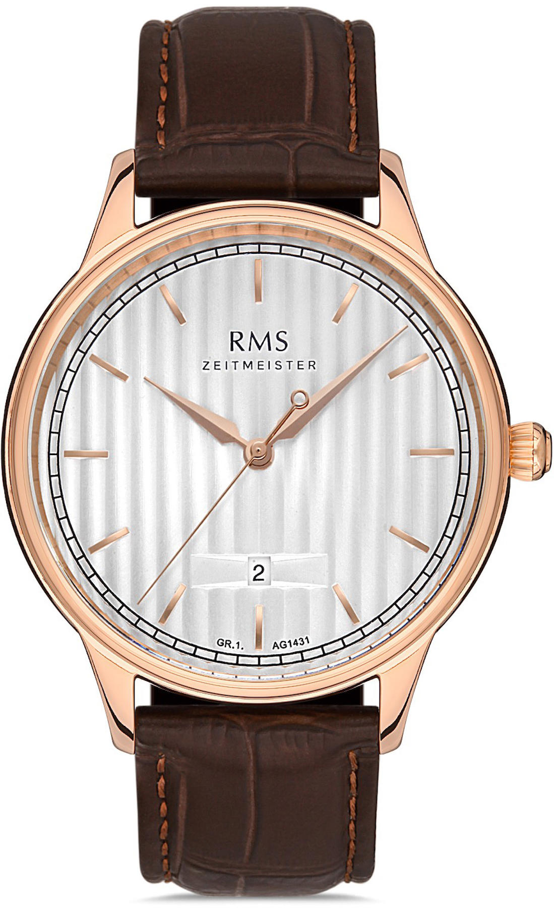 Romanson GR.1.AG1431.08 Takvimli 44 mm Kahverengi Deri Kordon Analog Kol Saati