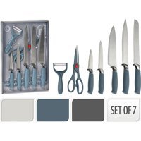 Excellent Houseware 7 Parça Bıçak Seti - Gri