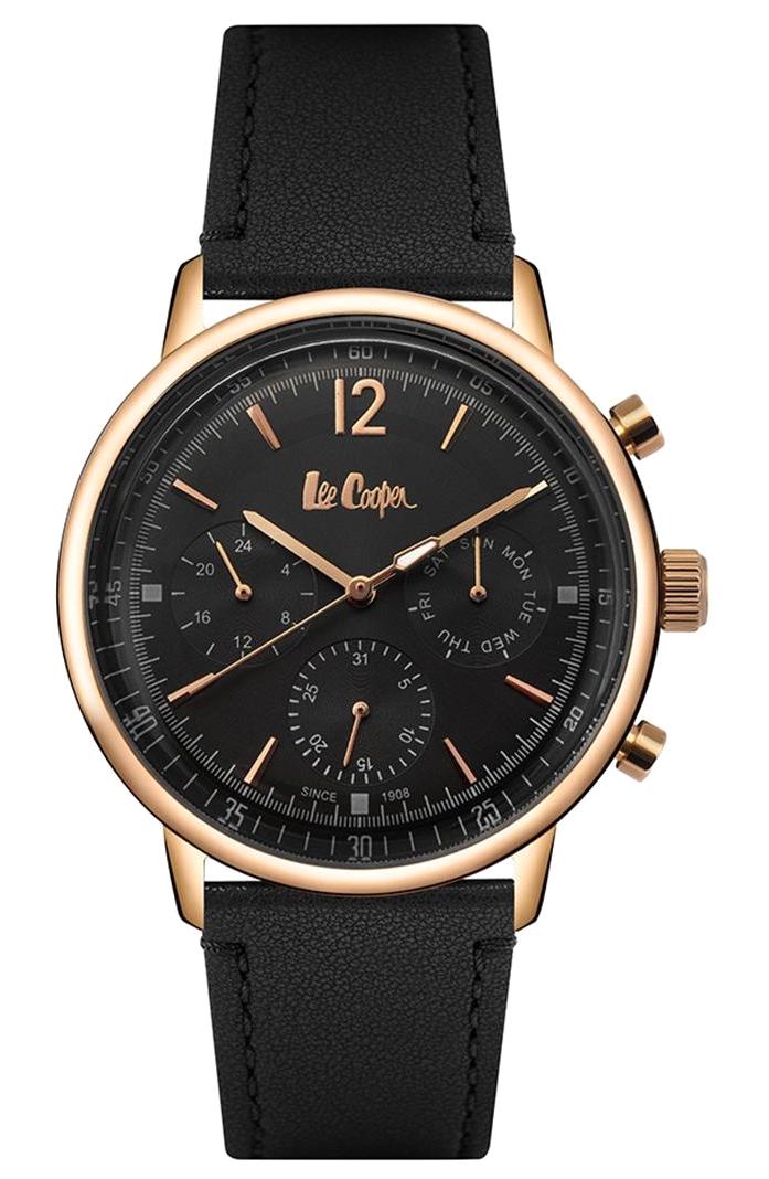 Lee Cooper 6953 451 Takvimli 41-45 mm Siyah Deri Kordon Analog Erkek Kol Saati