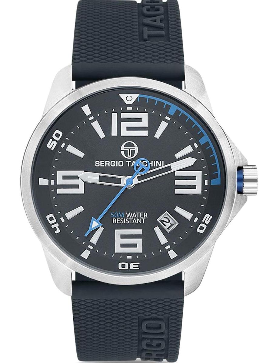 Sergio Tacchini ST.9.120.07 Takvimli 46 mm Siyah Silikon Kordon Analog Erkek Kol Saati
