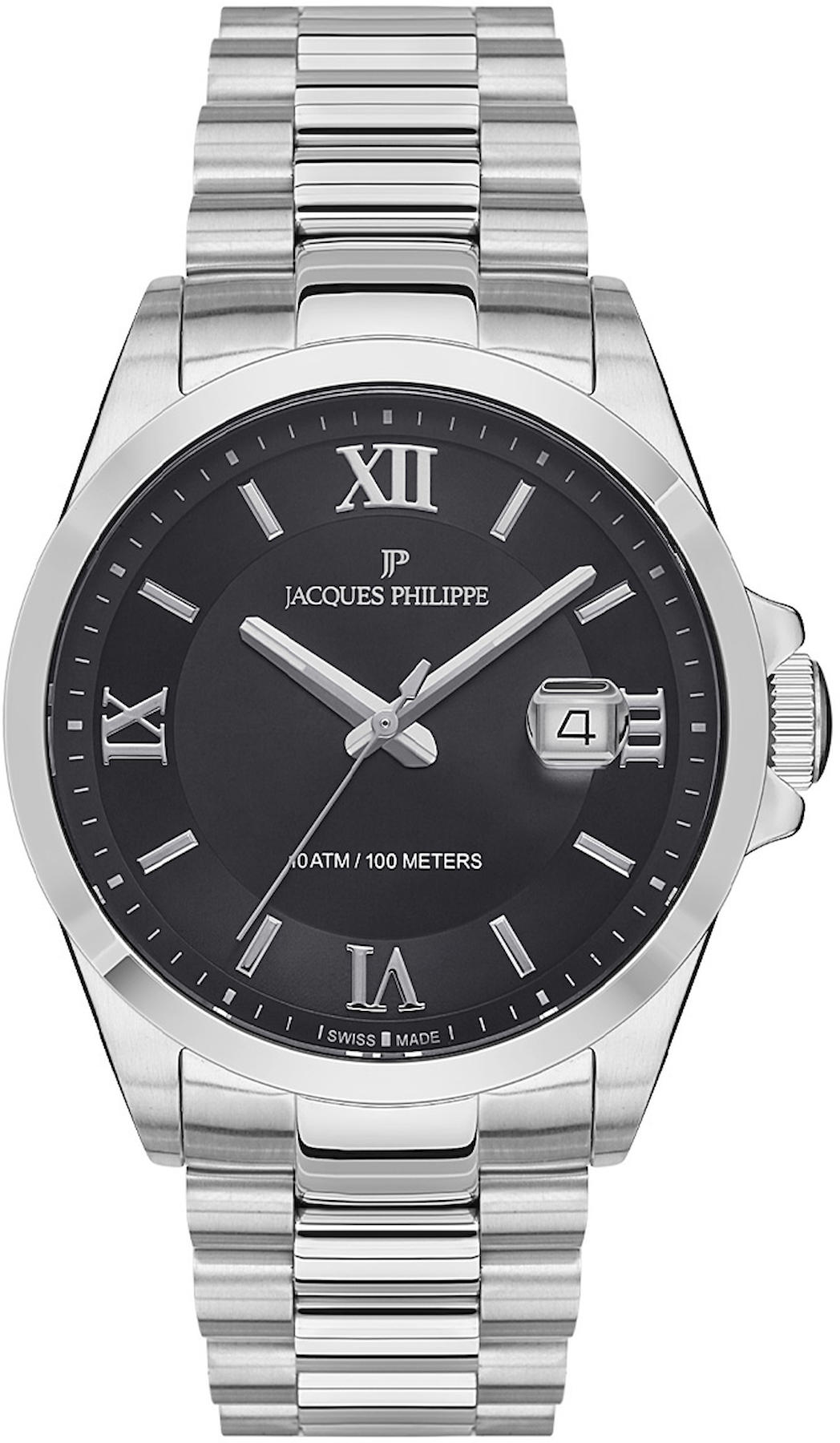 Jacques Philippe JPQGS331316 Takvimli 41 mm Çelik Kordon Analog Erkek Kol Saati