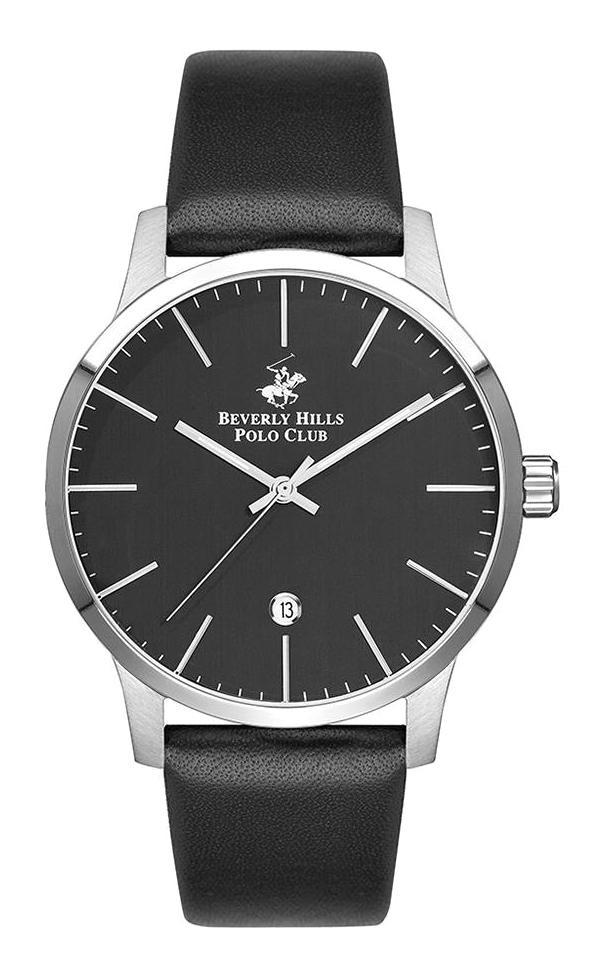 Beverly Hills Polo Club BP3057X351 Takvimli 45 mm Siyah Deri Kordon Analog Erkek Kol Saati