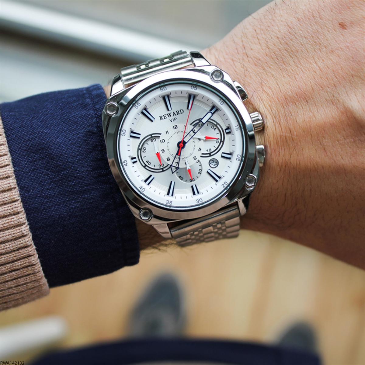 Reward RWA142132 Pusulalı Takvimli 45 mm Metal Kordon Analog Erkek Kol Saati