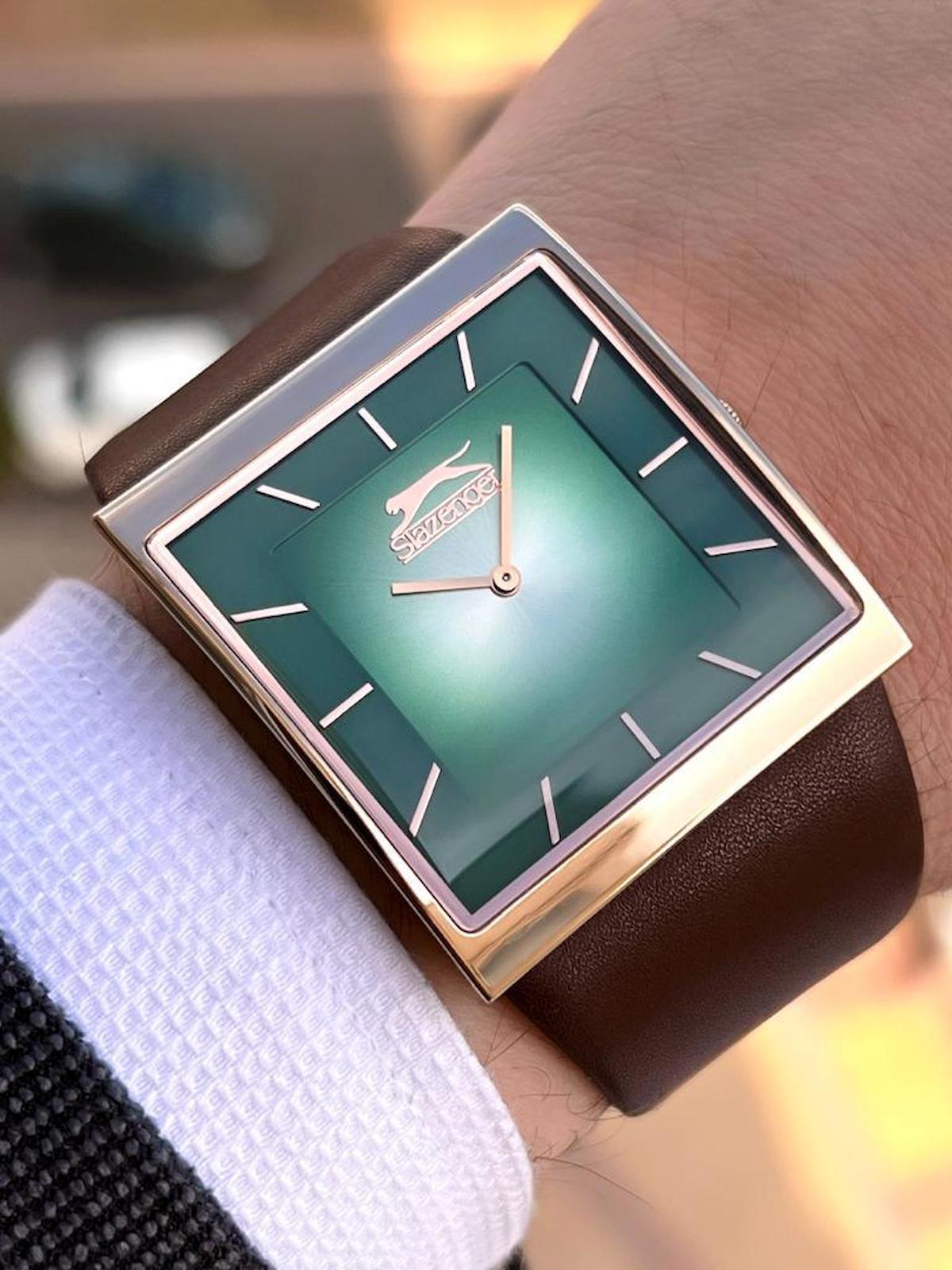 Slazenger SL.09.2210.1.04 46-50 mm Kahverengi Deri Kordon Analog Erkek Kol Saati