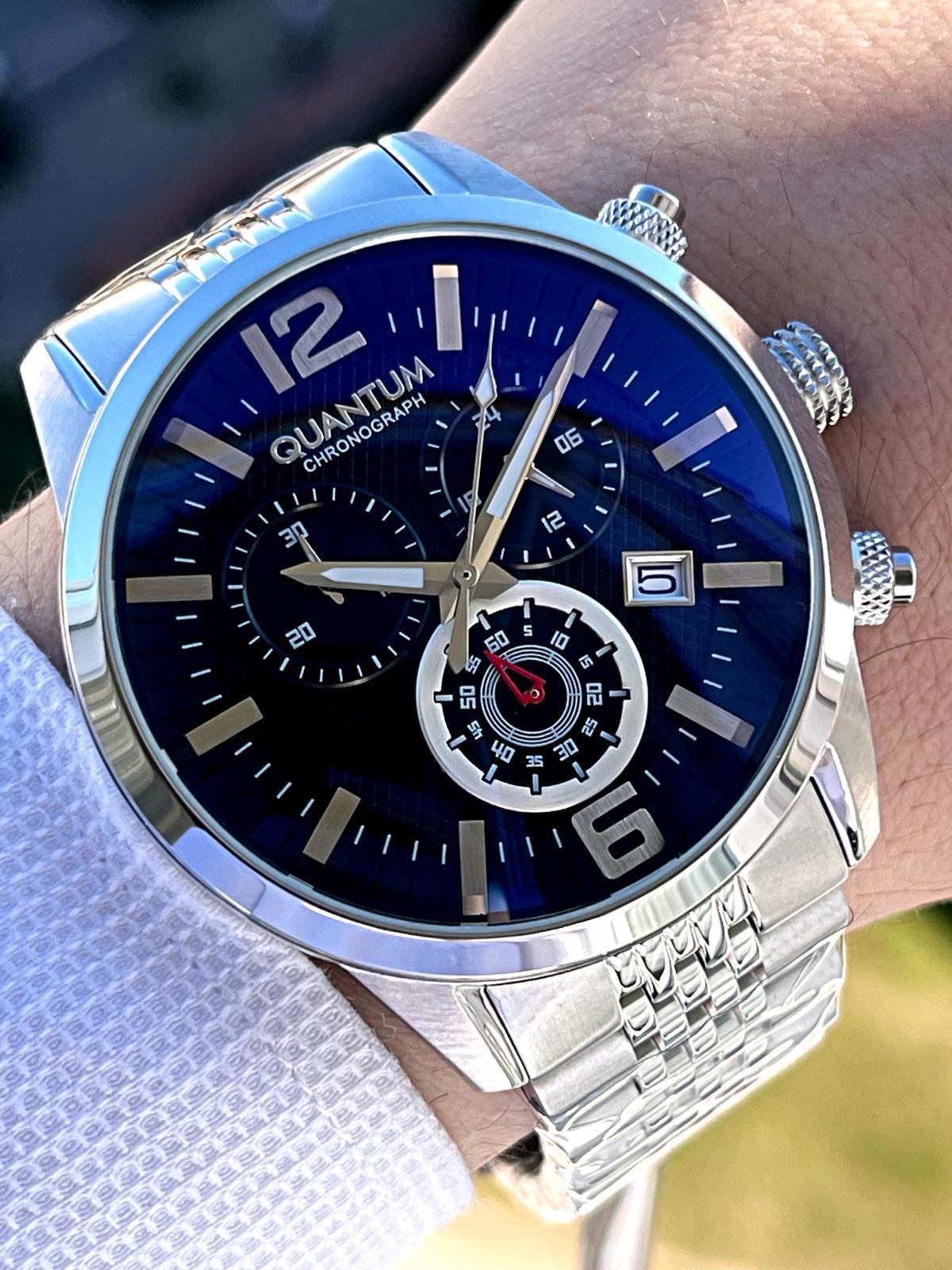 Quantum EADG1016.350 Pusulalı Takvimli 46 mm Çelik Kordon Analog Erkek Kol Saati