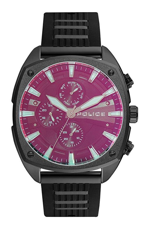 Police PL.16051JBB-02PA Takvimli 43 mm Siyah Silikon Kordon Analog Erkek Kol Saati