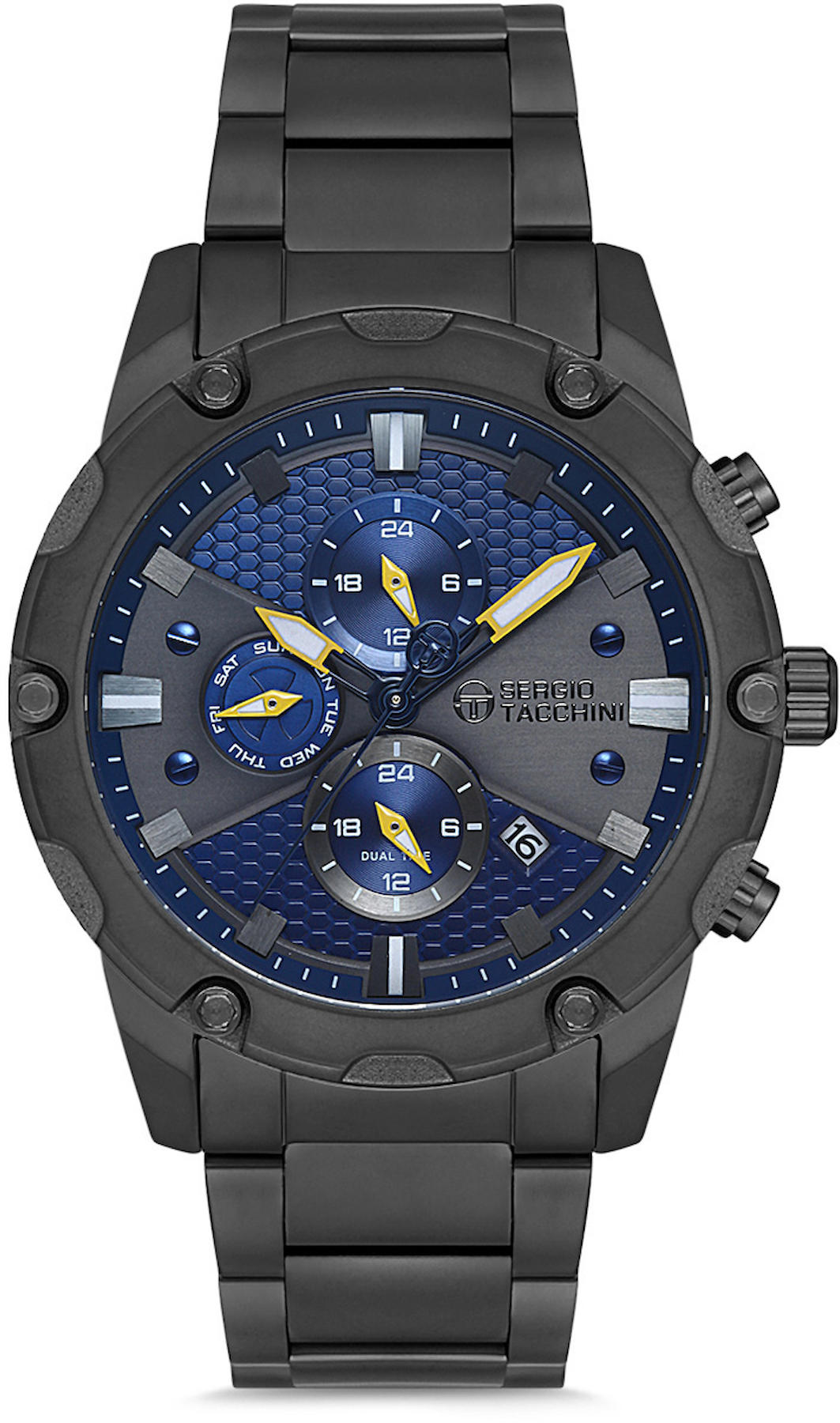 Sergio Tacchini ST.1.10075.4 Takvimli 45 mm Antrasit Metal Kordon Analog Kol Saati