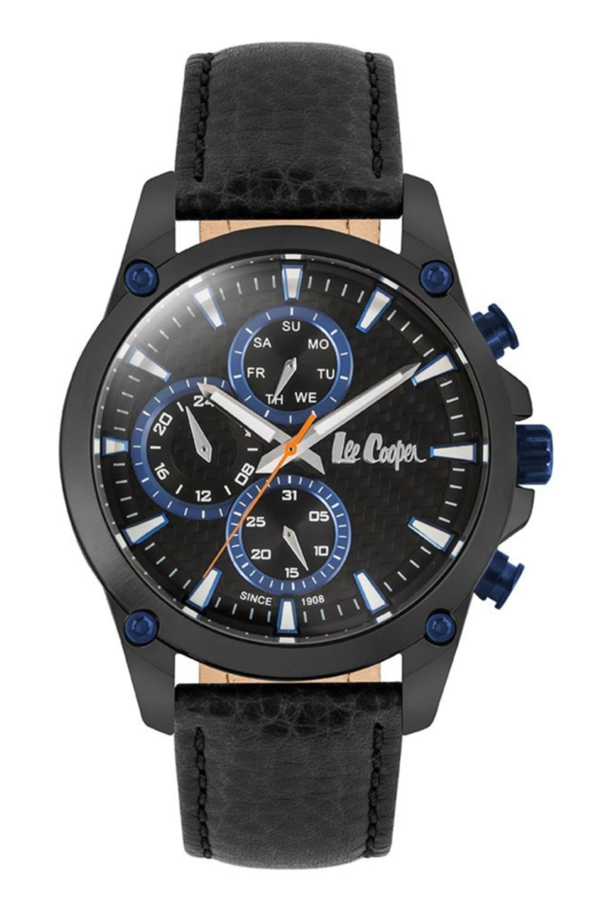 Lee Cooper LC06743.651 Takvimli 43 mm Siyah Deri Kordon Analog Erkek Kol Saati