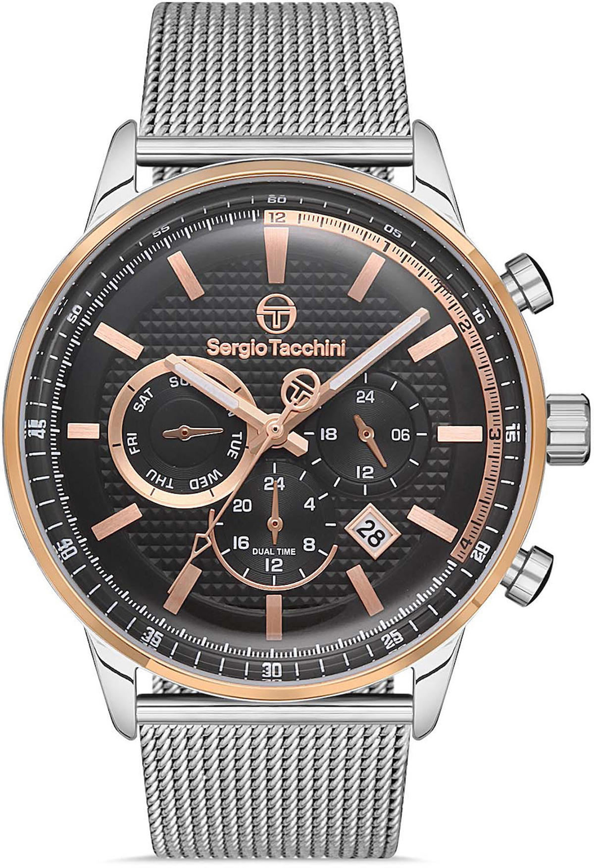 Sergio Tacchini ST.1.10254.5 Takvimli 44 mm Çelik Kordon Analog Kol Saati