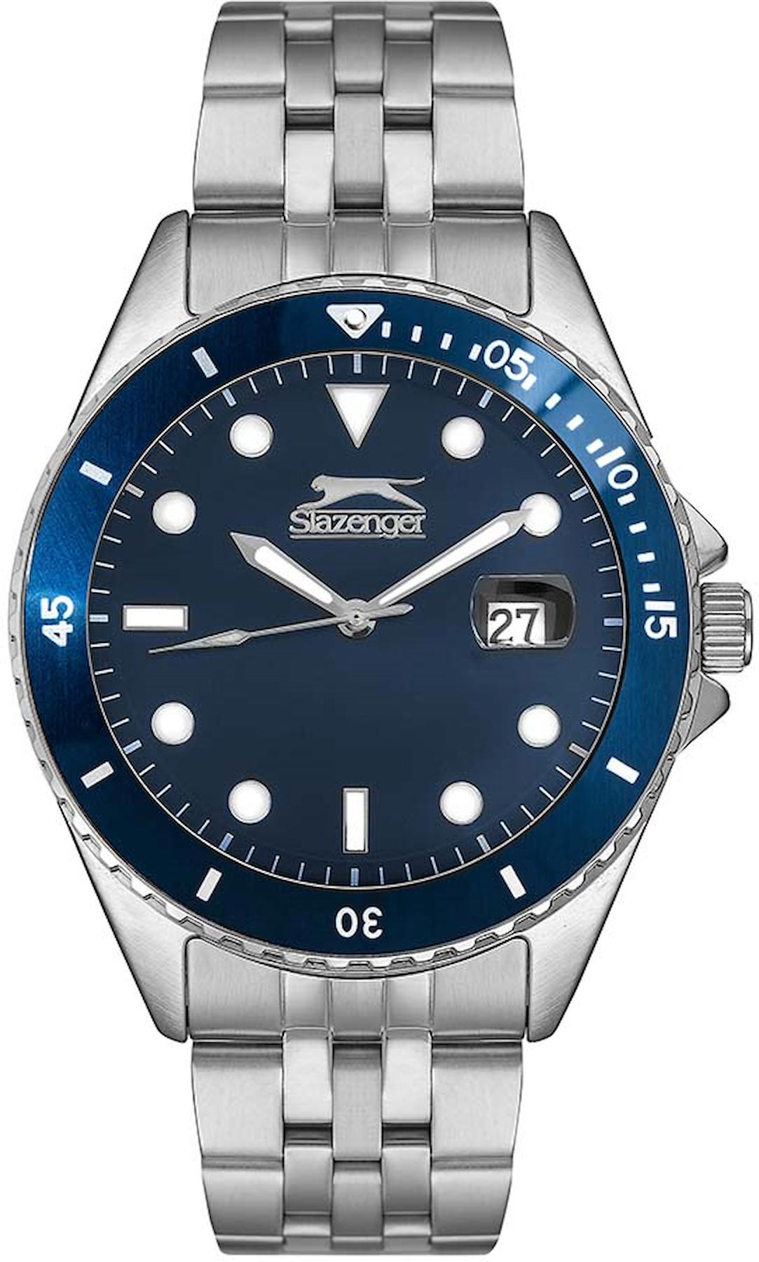 Slazenger SL.09.6502.1.04 Takvimli 45 mm Çelik Kordon Analog Erkek Kol Saati