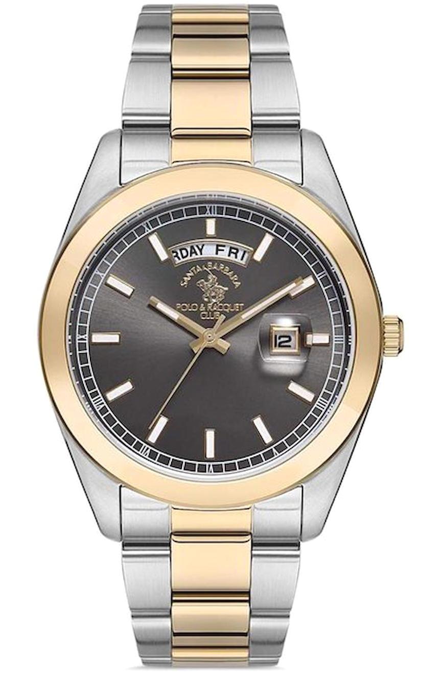 Santa Barbara Polo & Racquet Club SB.1.10230.4 Takvimli 42 mm Altın-Çelik Kordon Analog Erkek Kol Saati