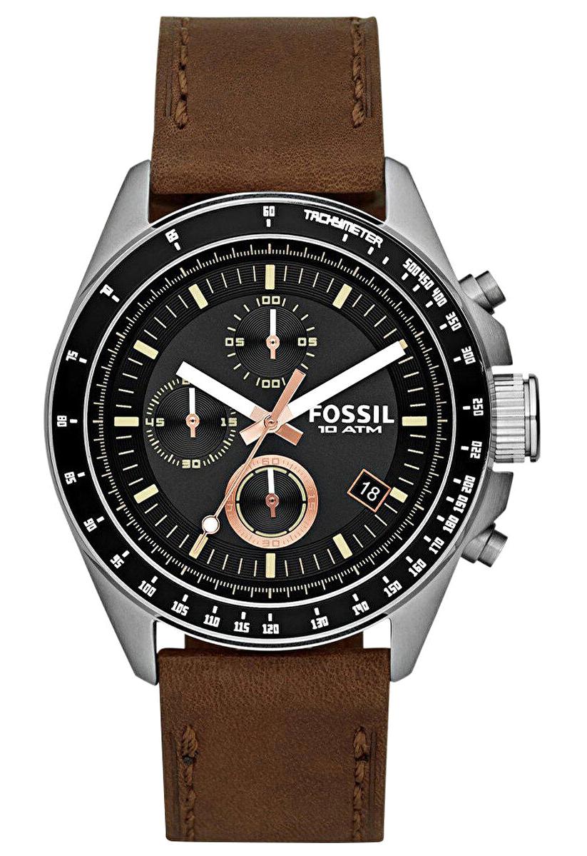 Fossil FCH2885 Takvimli 44 mm Kahverengi Deri Kordon Analog Erkek Kol Saati
