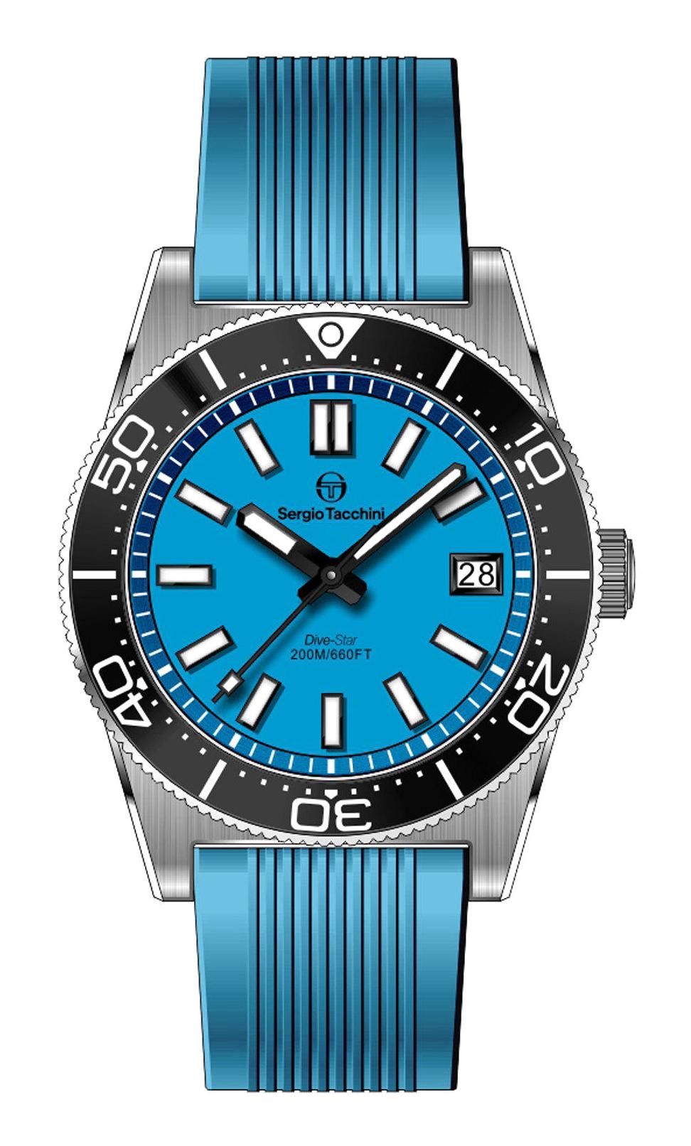 Sergio Tacchini ST.3.10005.5 Takvimli 38.5 mm Mavi Silikon Kordon Analog Erkek Kol Saati