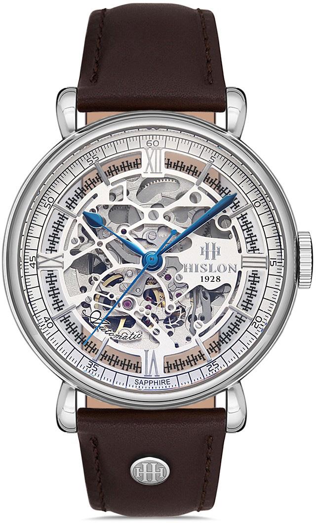 Hislon SD100S-16KS Pusulalı Takvimli Kahverengi Metal Kordon Analog Erkek Kol Saati