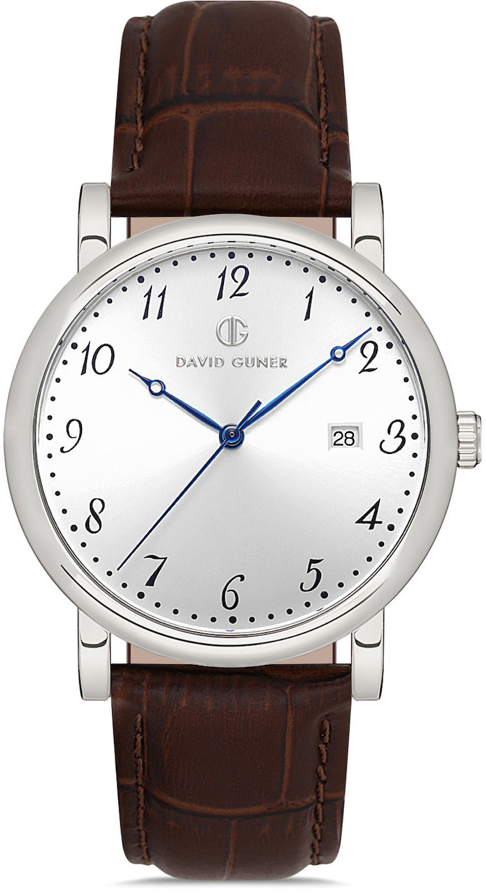 David Guner DG-8671GB-K1 Takvimli 42 mm Kahverengi Metal Kordon Analog Kol Saati