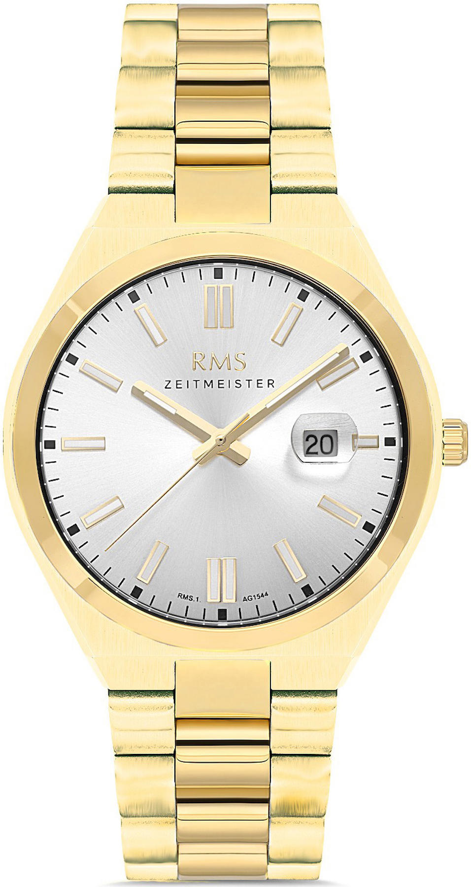 Romanson RMS.1.AG1544.10 Takvimli 43 mm Altın Çelik Kordon Analog Kol Saati