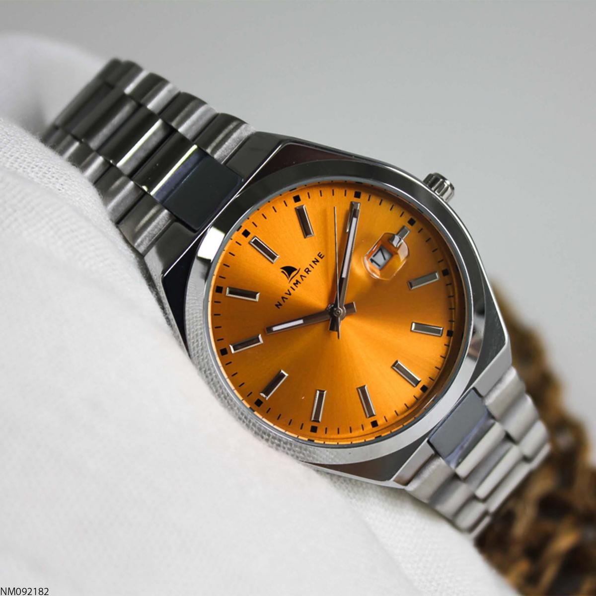 Navimarine NM092182 Takvimli 41 mm Çelik Kordon Analog Erkek Kol Saati