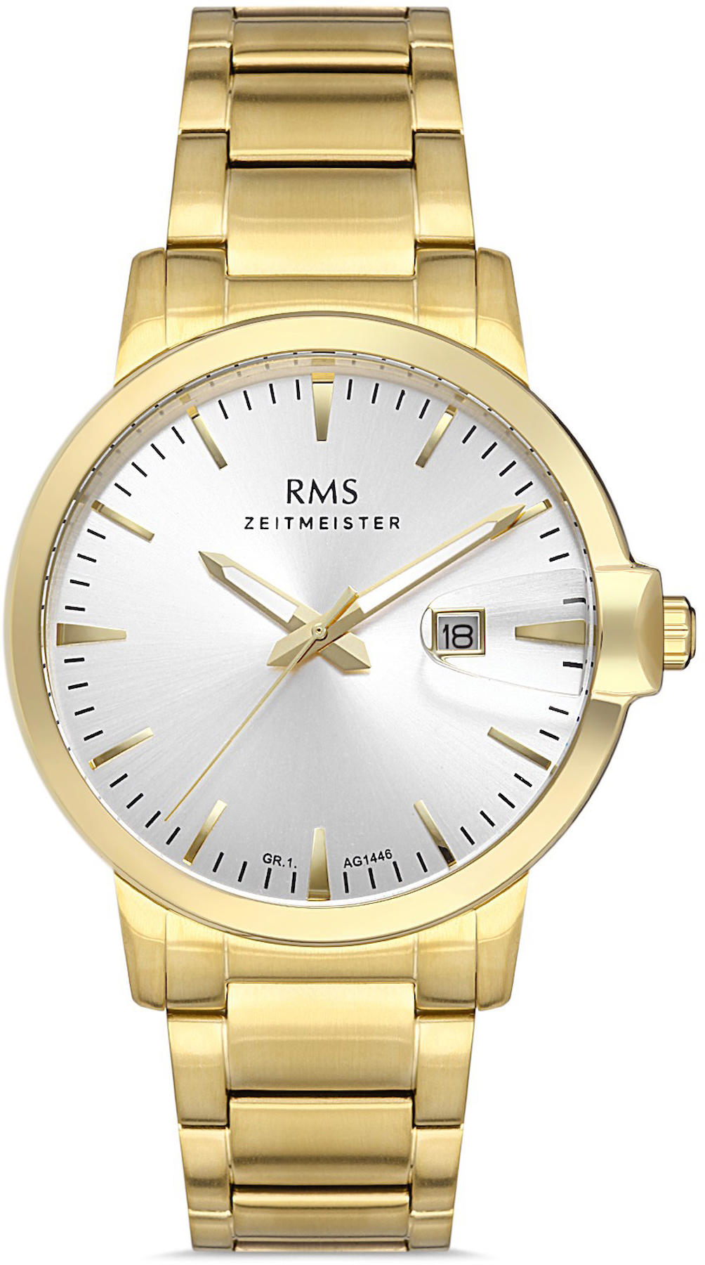 Romanson GR.1.AG1446.05 Takvimli 42 mm Altın Çelik Kordon Analog Kol Saati