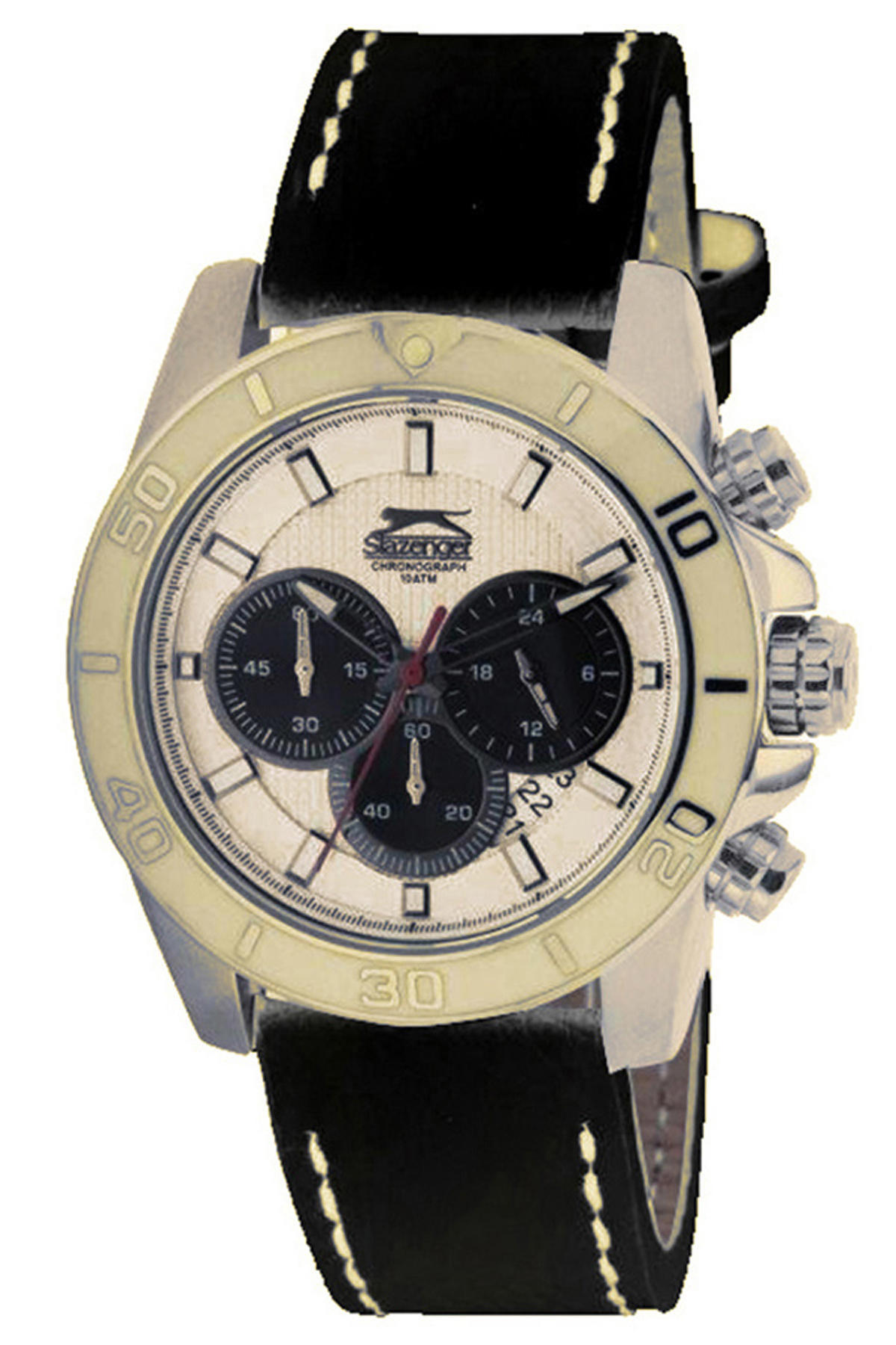 Slazenger SL.784.03 Takvimli 44 mm Siyah Deri Kordon Analog Erkek Kol Saati