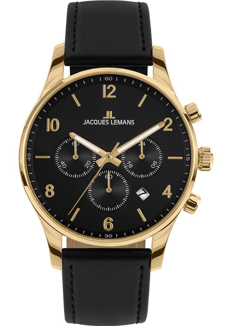 Jacques Lemans LONDON 1-2126D Takvimli 42 mm Siyah Çelik Kordon Analog Erkek Kol Saati