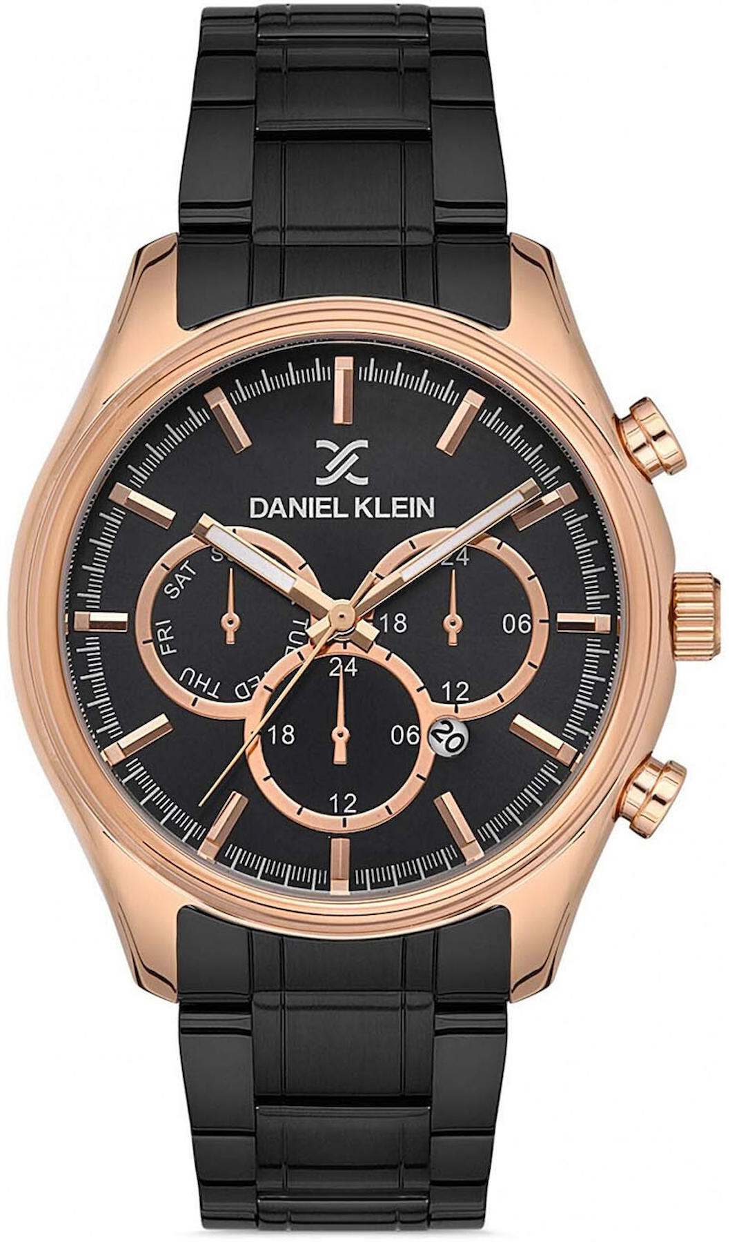 Daniel Klein DK.1.10073.4 Takvimli 44 mm Siyah Çelik Kordon Analog Kol Saati