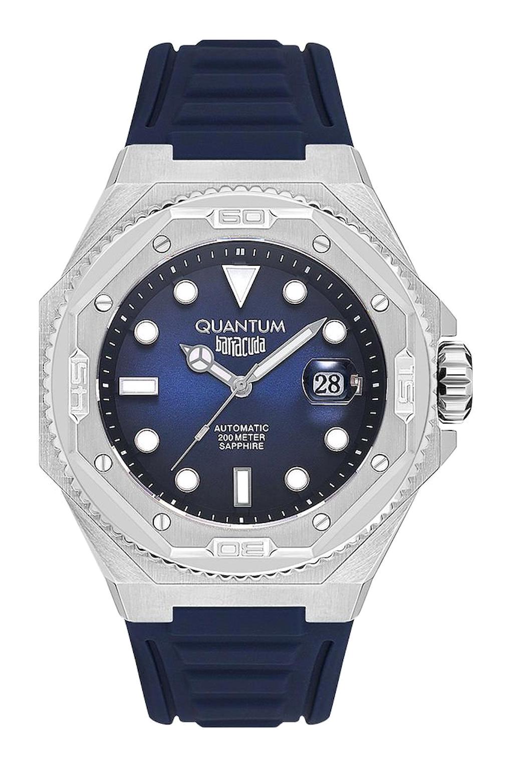 Quantum SW.BAR1091.399 45 mm Lacivert Silikon Kordon Analog Erkek Kol Saati