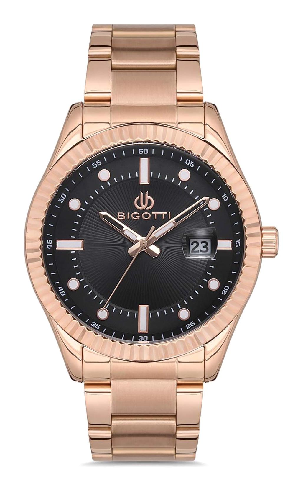 Bigotti BG.1.10276.2 Takvimli 44 mm Rose Gold Çelik Kordon Analog Erkek Kol Saati
