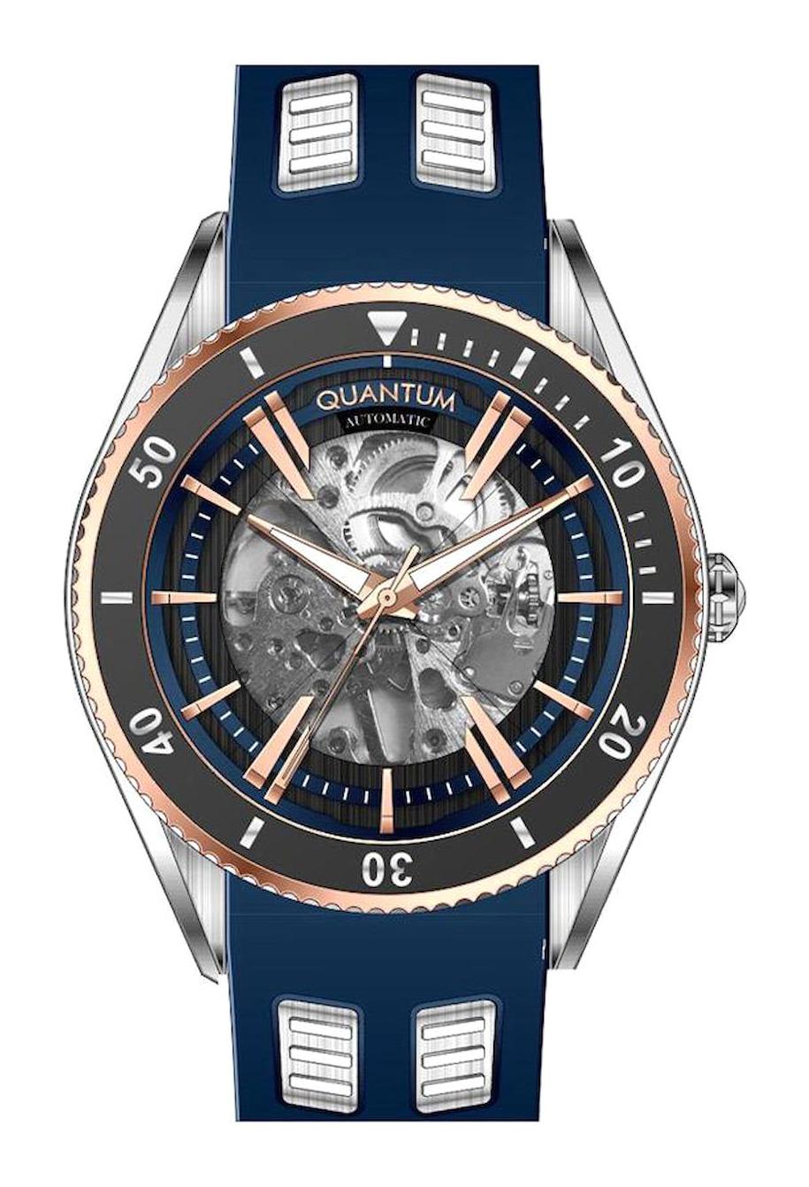 Quantum QMG1029.599 45 mm Mavi Silikon Kordon Analog Erkek Kol Saati