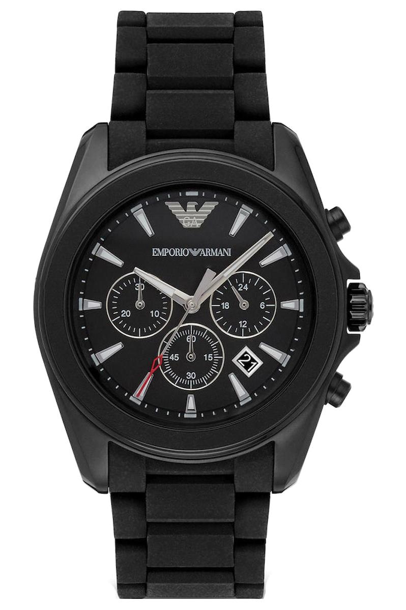 Emporio Armani AR6092 Takvimli 42 mm Siyah Silikon Kordon Analog Kol Saati