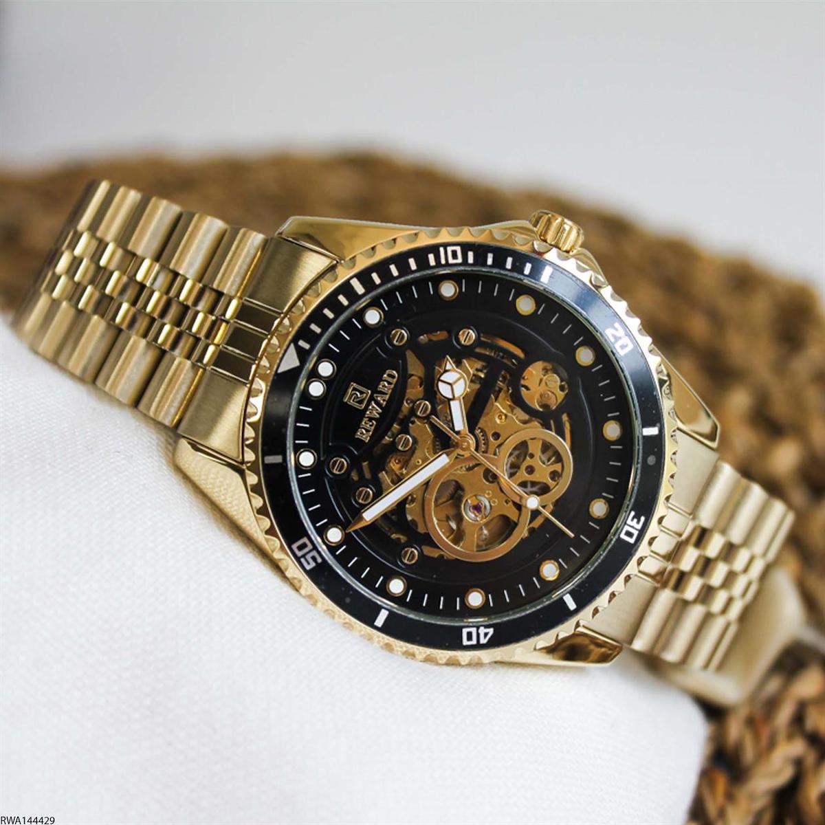 Reward RWA144429 44 mm Altın Çelik Kordon Analog Erkek Kol Saati