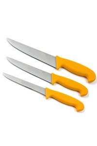 messermann germany Solingen | Bıçak Seti - (3 PARÇA / SARI) Solingen Servis Bıçağı Takımı