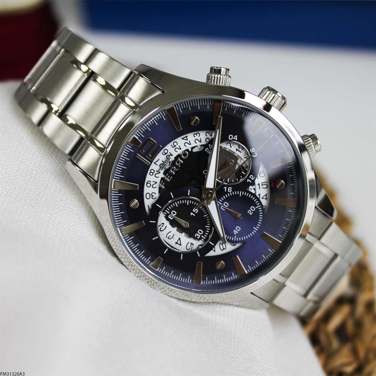 Ferro FM31320A3 Takvimli 44 mm Çelik Kordon Analog Erkek Kol Saati
