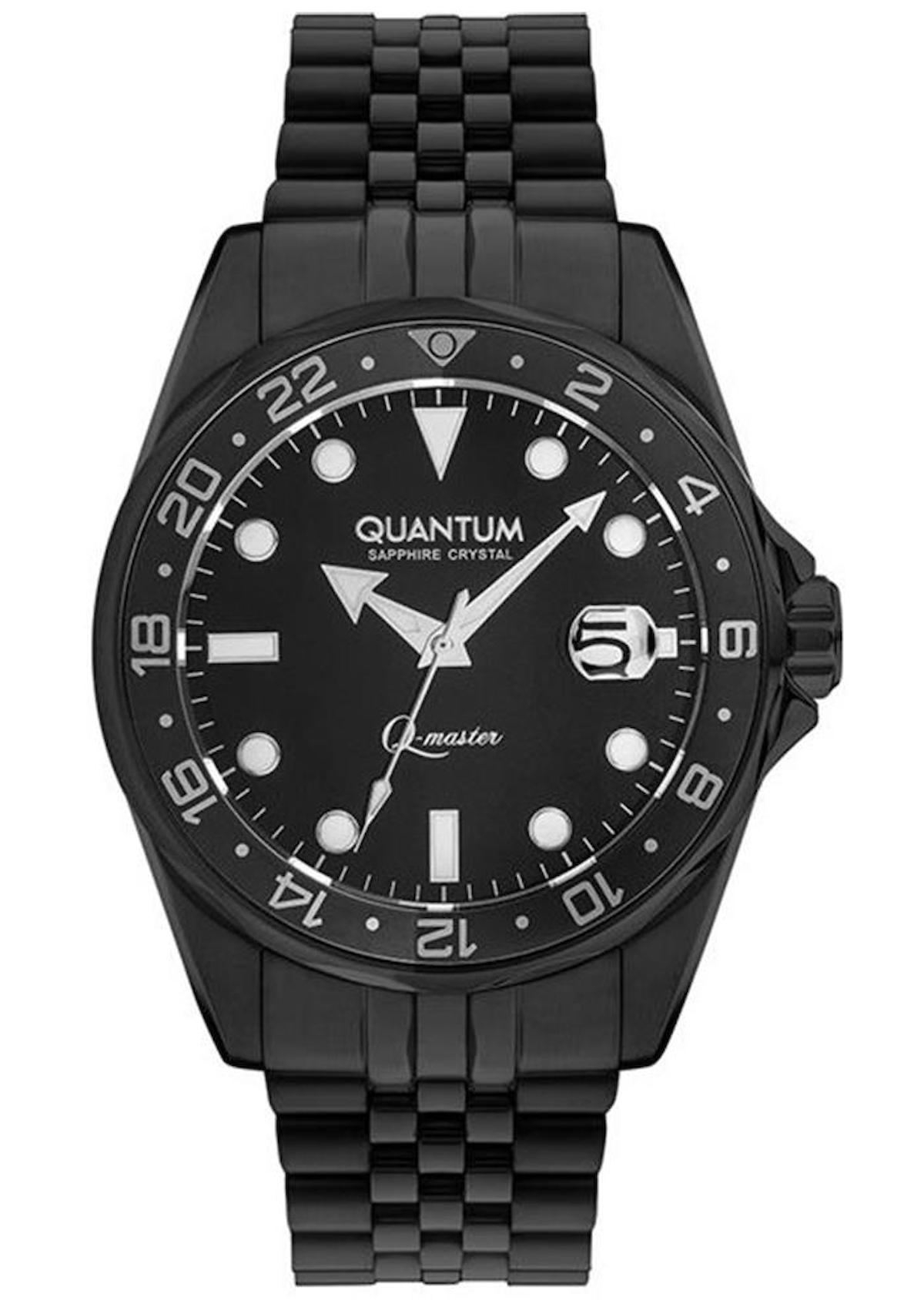 Quantum QMG886.650 Takvimli 43 mm Siyah Çelik Kordon Analog Erkek Kol Saati