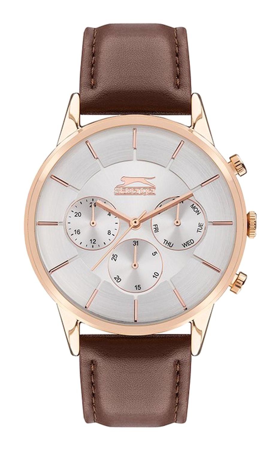 Slazenger SL.09.2020.2.03 Takvimli 44 mm Kahverengi Metal Kordon Analog Erkek Kol Saati