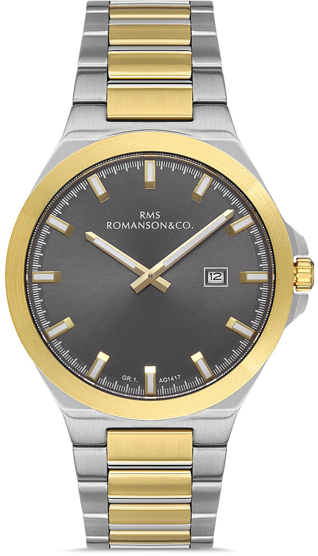Romanson GR.1.AG1417.24 Takvimli 40 mm Altın-Çelik Kordon Analog Kol Saati
