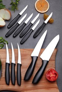 Kitchen Life 11 Parça Profesyonel Şef Bıçak Seti - Ultra Keskin Bıçaklar Meyve Kahvaltı Bıçağı