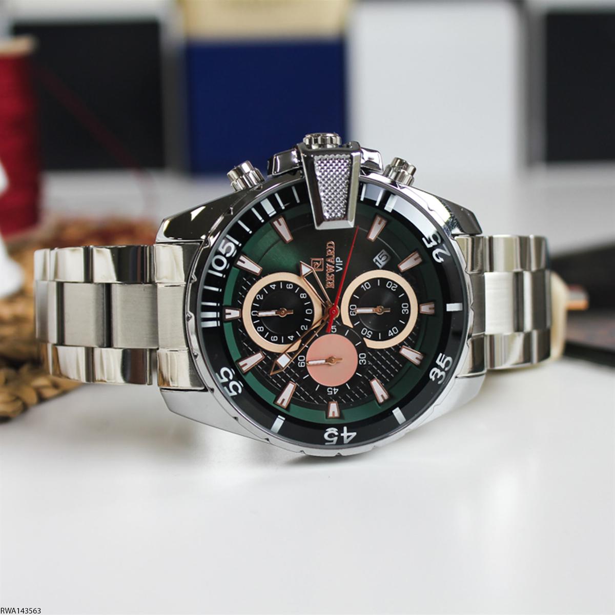 Reward RWA143563 Takvimli 45 mm Çelik Kordon Analog Erkek Kol Saati
