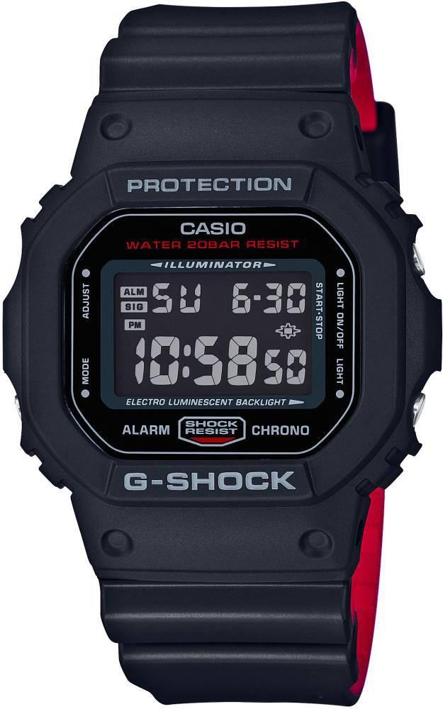 Casio DW-5600HR-1D Takvimli 43 mm Kırmızı-Siyah Plastik Kordon Dijital Kol Saati