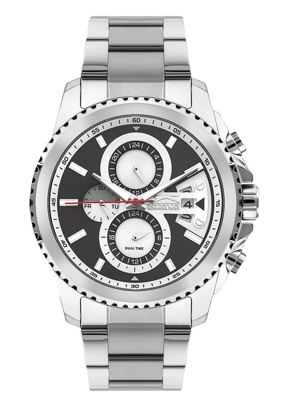 Slazenger SL.09.2156.2.01 Takvimli 44 mm Çelik Kordon Analog Erkek Kol Saati